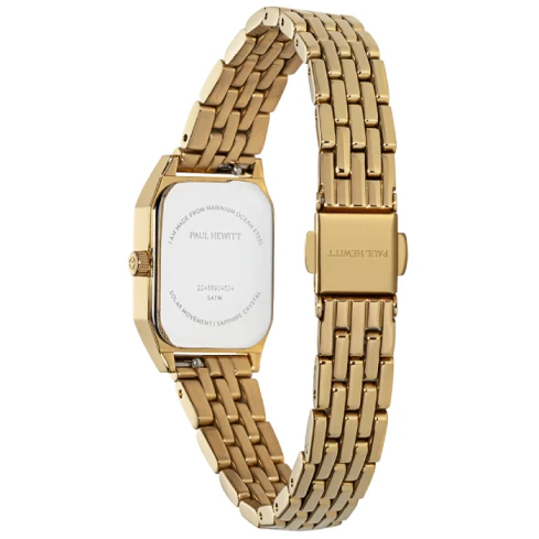 Дамски ръчен часовник с кварцов механизъм - корпус от Стомана - Стоманена верижка - цвят Бял Злато