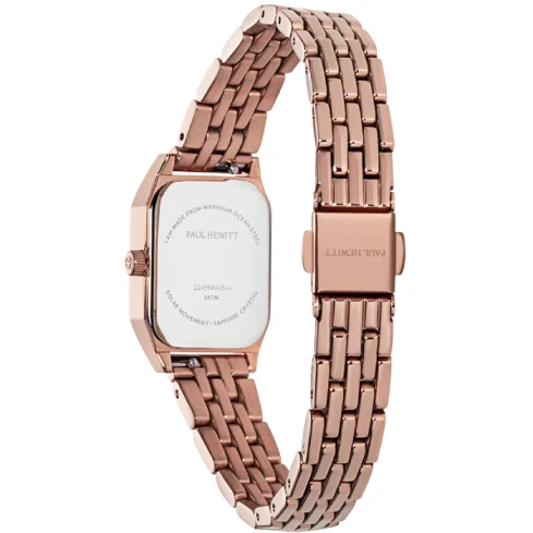 Дамски ръчен часовник с кварцов механизъм - корпус от Стомана - Стоманена верижка - цвят Черен Розово Злато