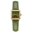 Дамски ръчен часовник с кварцов механизъм - корпус от Стомана - Естествена кожа - цвят Зелен Черен