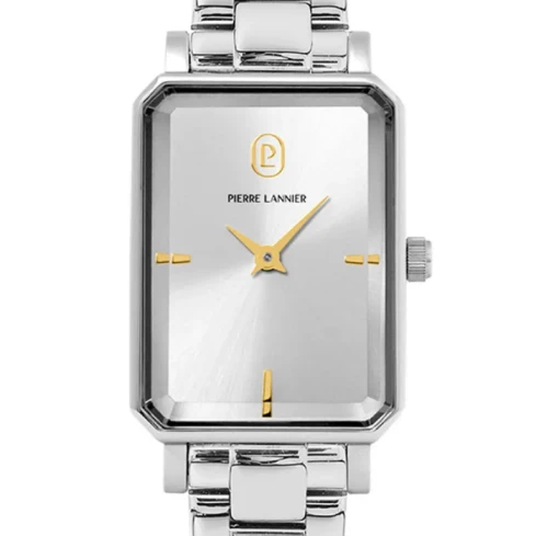 Дамски ръчен часовник с кварцов механизъм - корпус от Стомана - Стоманена верижка - цвят Сребрист Сив