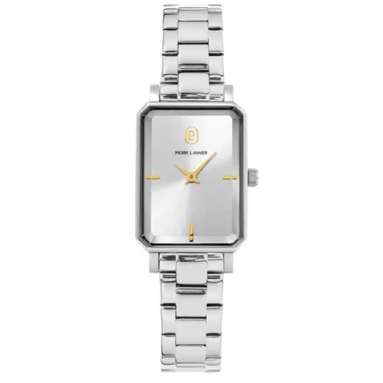 Дамски ръчен часовник с кварцов механизъм - корпус от Стомана - Стоманена верижка - цвят Сребрист Сив