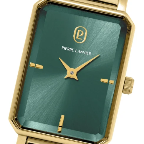 Дамски ръчен часовник с кварцов механизъм - корпус от Стомана - Меш - цвят Зелен Злато