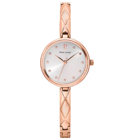 Дамски ръчен часовник с кварцов механизъм - корпус от Стомана - Стоманена верижка - цвят Сребрист Розово Злато