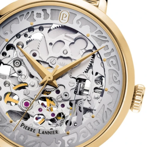 Дамски ръчен часовник с кварцов механизъм - корпус от Стомана - Стоманена верижка - цвят Скелетон Злато