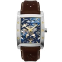 Мъжки ръчен часовник с автоматичен механизъм - корпус от Стомана - Естествена кожа - цвят Скелетон Кафяв