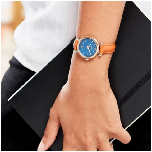 Дамски ръчен часовник с кварцов механизъм - корпус от Стомана - Стоманена верижка - цвят Седеф Розово Злато