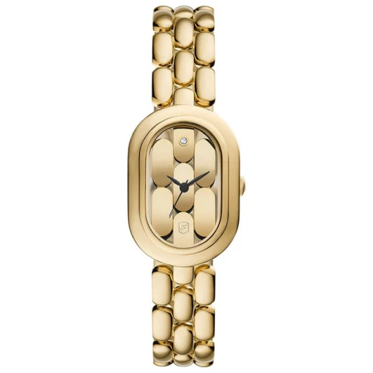 Дамски ръчен часовник с кварцов механизъм - корпус от Стомана - Стоманена верижка - цвят Злато Злато