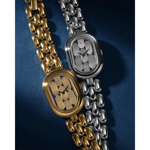 Дамски ръчен часовник с кварцов механизъм - корпус от Стомана - Стоманена верижка - цвят Сив Сив