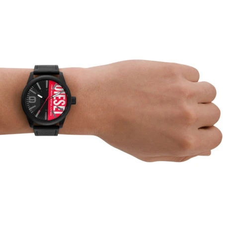 Мъжки ръчен часовник с кварцов механизъм - корпус от Стомана - Естествена кожа - цвят Черен Черен