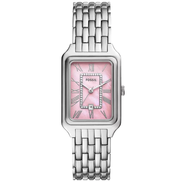 Дамски ръчен часовник с кварцов механизъм - корпус от Стомана - Стоманена верижка - цвят Седеф Сив