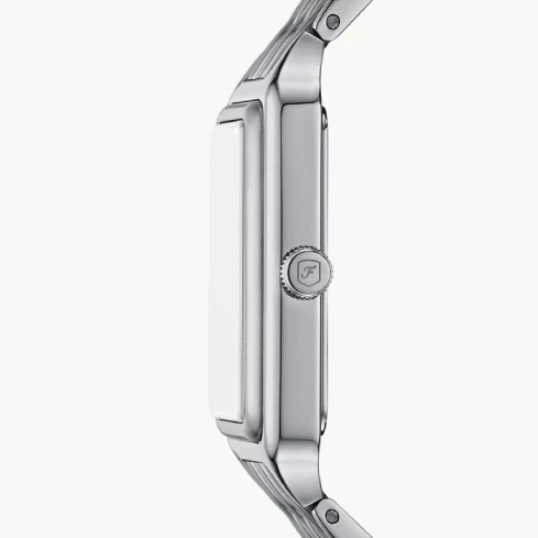 Дамски ръчен часовник с кварцов механизъм - корпус от Стомана - Стоманена верижка - цвят Седеф Сив