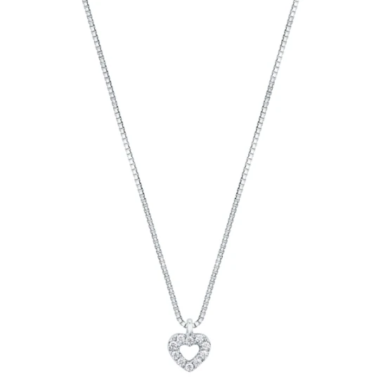 Дамски колие от 18K Злато Бяло - с форма - Диаманти