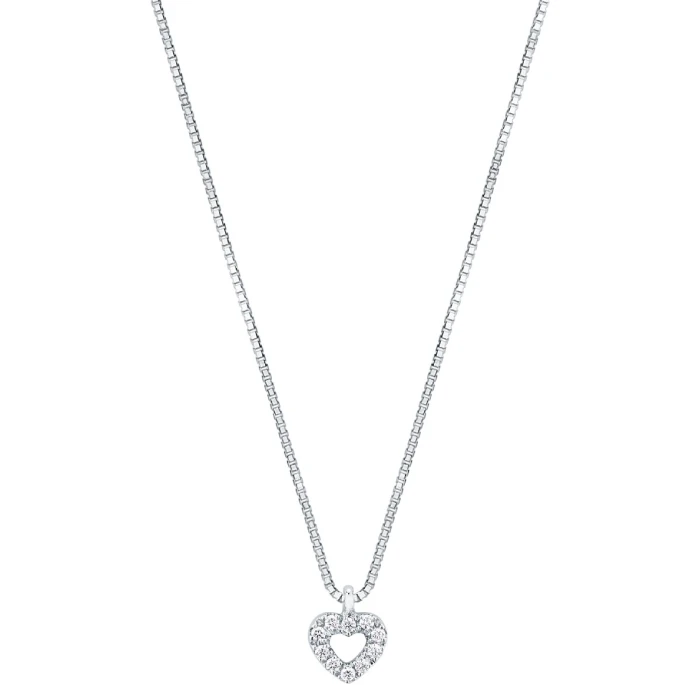 Дамски колие от 18K Злато Бяло - с форма - Диаманти