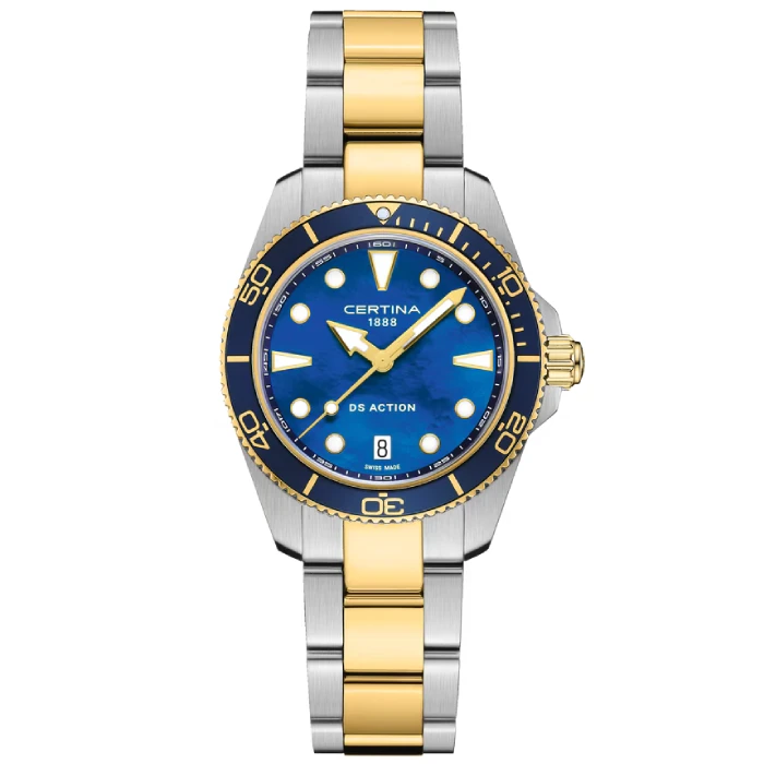 Дамски ръчен часовник с кварцов механизъм - корпус от Стомана - Стоманена верижка - цвят Седеф Сив