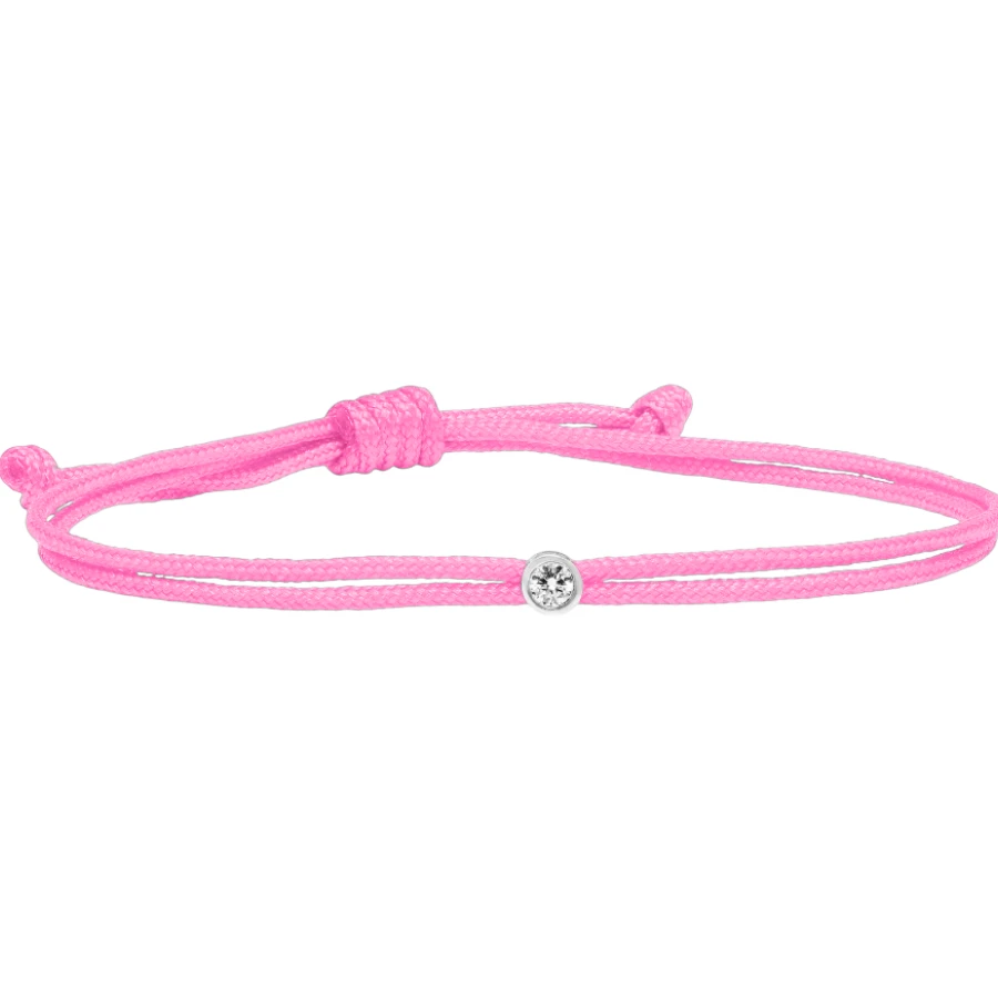 Унисекс гривна от 925 Сребро - с форма Талисман - Диаманти - Бяло родиево покритие