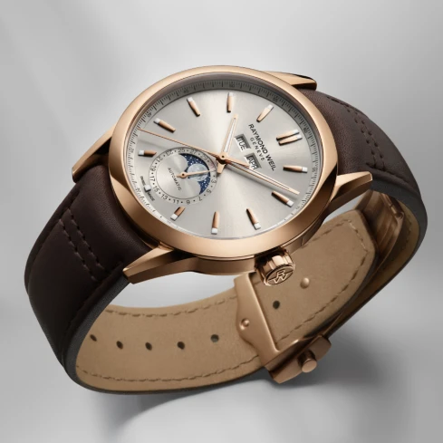 Мъжки ръчен часовник с механизъм - цвят Розово Злато