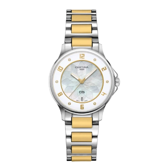 Дамски ръчен часовник с кварцов механизъм - корпус от Стомана - Стоманена верижка - цвят Седеф