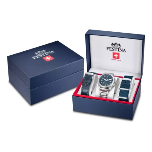 Мъжки ръчен часовник с кварцов механизъм - корпус от Стомана - Стоманена верижка - цвят Син