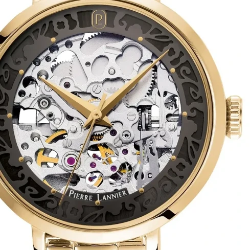 Дамски ръчен часовник с автоматичен механизъм - корпус от Стомана - Стоманена верижка - цвят Скелетон