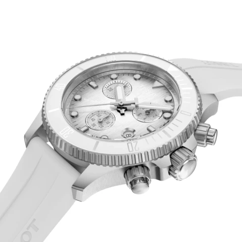 Унисекс ръчен часовник с кварцов механизъм - корпус от Стомана - Силиконова каишка - цвят Сив