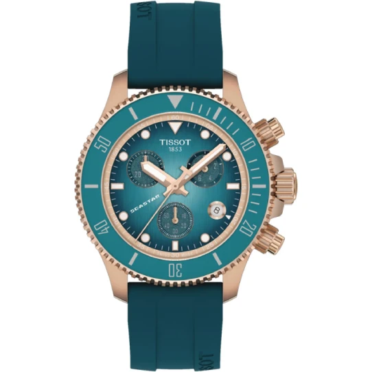 Дамски ръчен часовник с кварцов механизъм - корпус от Стомана - Силиконова каишка - цвят Тюркоаз