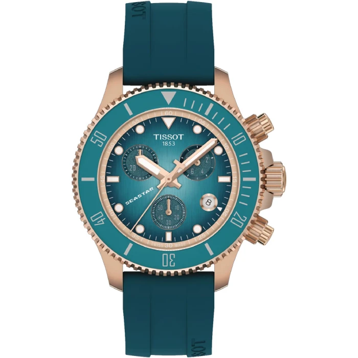 Дамски ръчен часовник с кварцов механизъм - корпус от Стомана - Силиконова каишка - цвят Тюркоаз