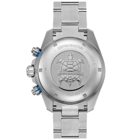 Мъжки ръчен часовник с автоматичен механизъм - корпус от Стомана и керамика - Стоманена верижка - цвят Син Сив