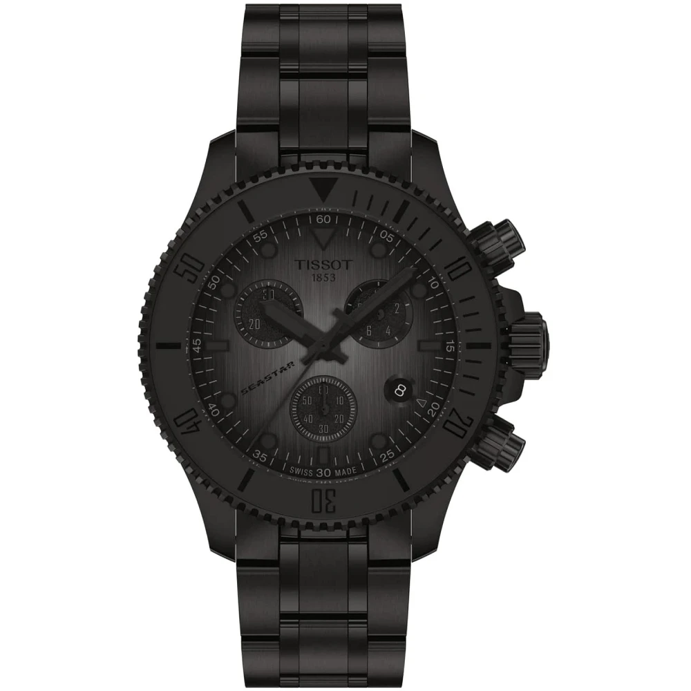 Унисекс ръчен часовник с кварцов механизъм - корпус от Стомана - Стоманена верижка - цвят Черен