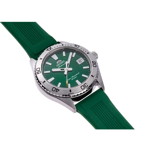 Унисекс ръчен часовник с автоматичен механизъм - корпус от Стомана - Силиконова каишка - цвят Зелен