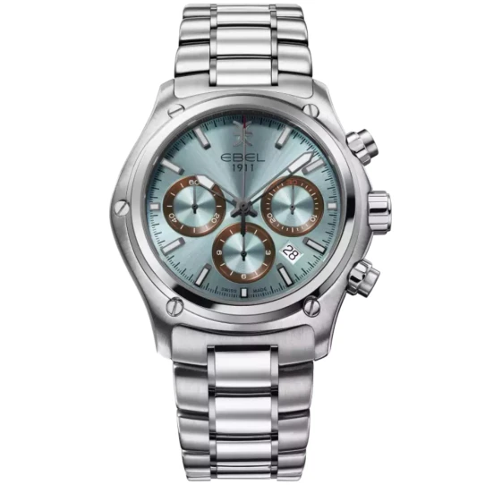 Мъжки ръчен часовник с автоматичен механизъм - корпус от Стомана - Стоманена верижка - цвят Син