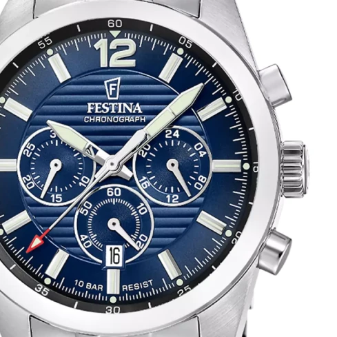 Мъжки ръчен часовник с кварцов механизъм - корпус от Стомана - Стоманена верижка - цвят Син