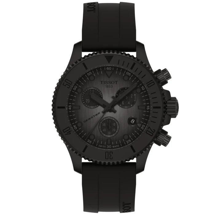 Унисекс ръчен часовник с кварцов механизъм - корпус от Стомана - Силиконова каишка - цвят Черен