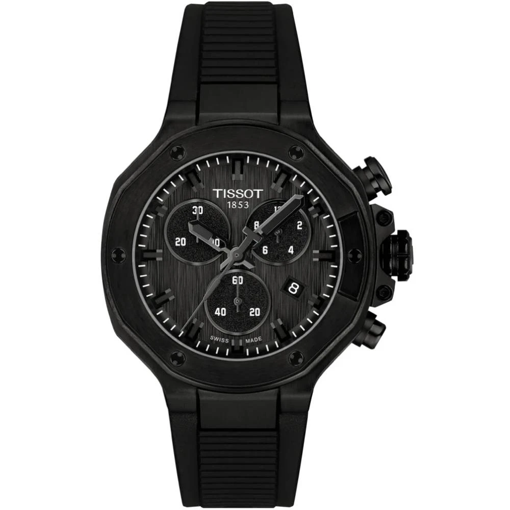 Унисекс ръчен часовник с кварцов механизъм - корпус от Стомана - Силиконова каишка - цвят Черен Черен