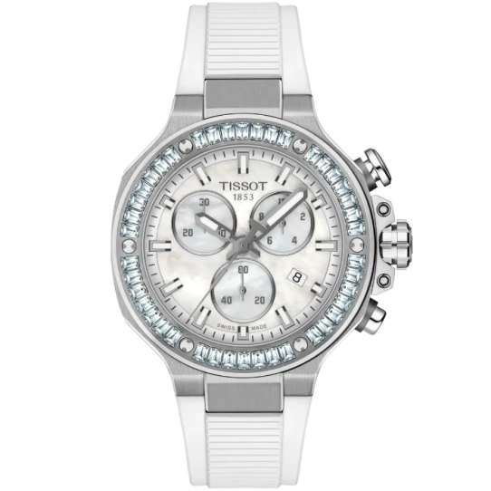 Унисекс ръчен часовник с кварцов механизъм - корпус от Стомана - Силиконова каишка - цвят Седеф