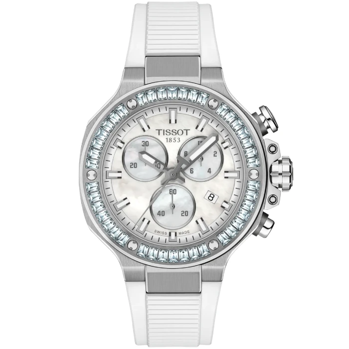 Унисекс ръчен часовник с кварцов механизъм - корпус от Стомана - Силиконова каишка - цвят Седеф