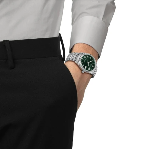 Мъжки ръчен часовник с автоматичен механизъм - корпус от Стомана - цвят Зелен