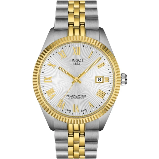 Мъжки ръчен часовник с автоматичен механизъм - корпус от Стомана - цвят Сребрист Жълт