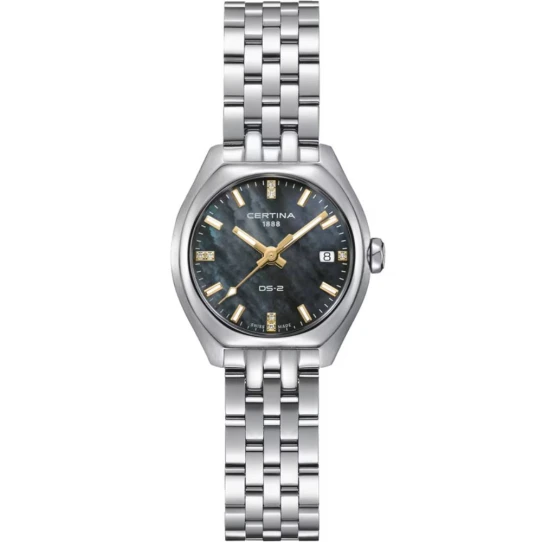 Дамски ръчен часовник с кварцов механизъм - корпус от Стомана - цвят Седеф Жълт