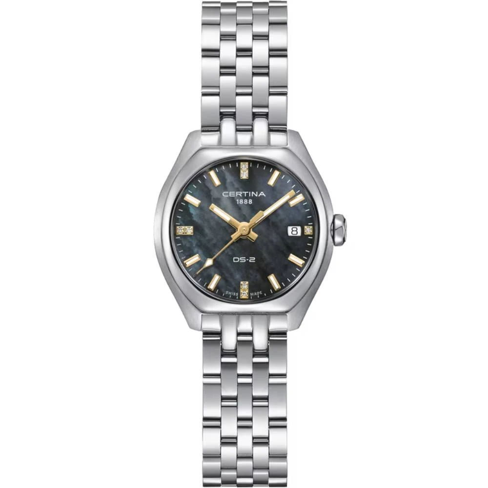 Дамски ръчен часовник с кварцов механизъм - корпус от Стомана - цвят Седеф Жълт