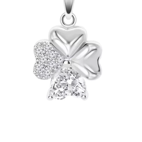 Дамски колие от 925 Сребро - с форма Детелина - Цирконий