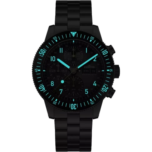 Мъжки ръчен часовник с автоматичен механизъм - корпус от Титан - Титаниева верижка - цвят Черен