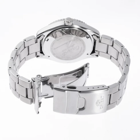 Мъжки ръчен часовник с автоматичен механизъм - корпус от Стомана - Стоманена верижка - цвят Син Черен