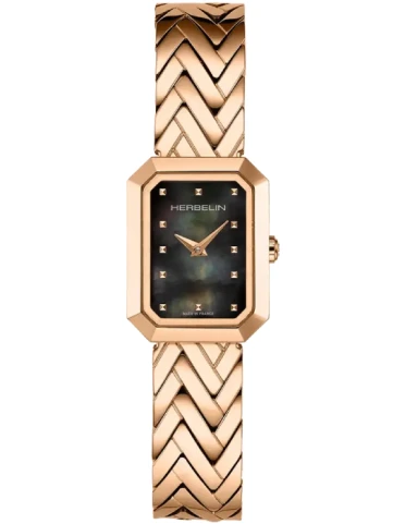 Дамски ръчен часовник с кварцов механизъм - корпус от Стомана - Стоманена верижка - цвят Седеф Злато