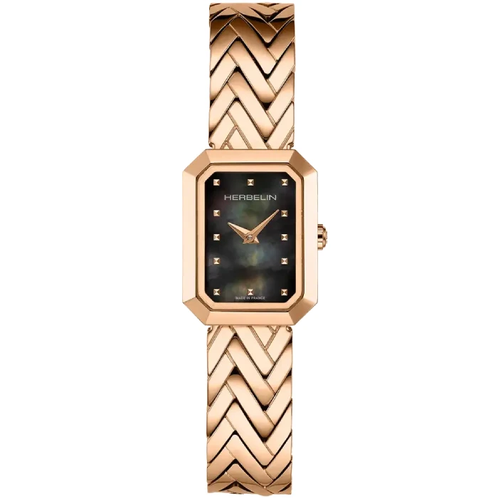 Дамски ръчен часовник с кварцов механизъм - корпус от Стомана - Стоманена верижка - цвят Седеф Злато