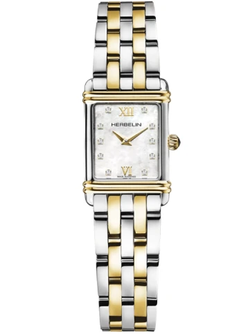 Дамски ръчен часовник с кварцов механизъм - корпус от Стомана - Естествена кожа - цвят Седеф