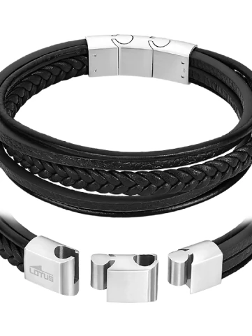 Мъжки гривна от 316l Кожа - с форма