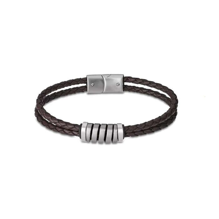 Мъжки гривна от 316l Кожа - с форма