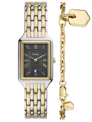 Унисекс ръчен часовник с кварцов механизъм - корпус от Стомана - Стоманена верижка - цвят Черен Кафяв