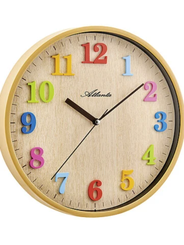 Унисекс стенен часовник с кварцов механизъм - цвят Бежов