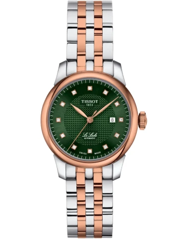 Дамски часовник с автоматичен механизъм - корпус от Стомана - Стоманена верижка - цвят Зелен Сив